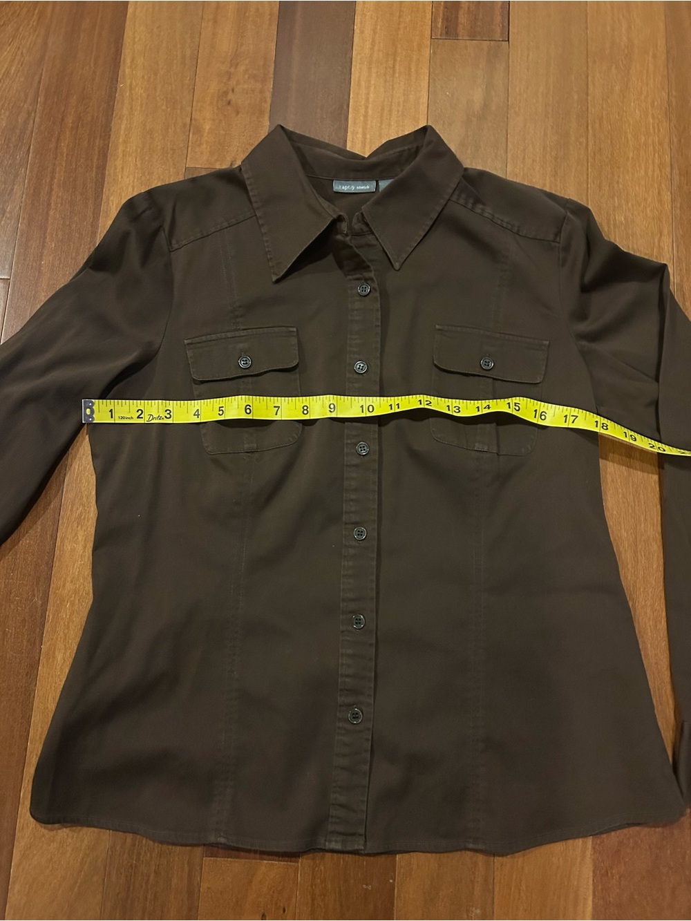 Apt. 9 Brown Button-Front Utility Shirt size L - Picture 4 of 6